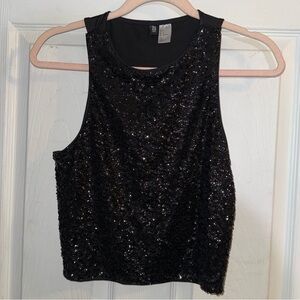 H&M Black Sequin Tank Top